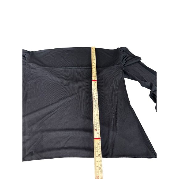 Asymmetrical Black & White Long Sleeve Top By Moda International - Picture 8 of 8